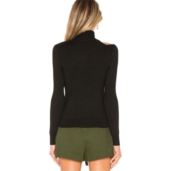 Lovers + Friends Black Kade Cutout Shoulder Mock Neck Sweater Size L - Picture 2 of 6